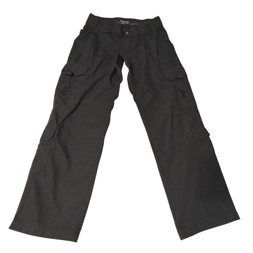5.11 Tactical Series Women's 12 Black Cargo Pants Regular Ripstop Multi-Pocket